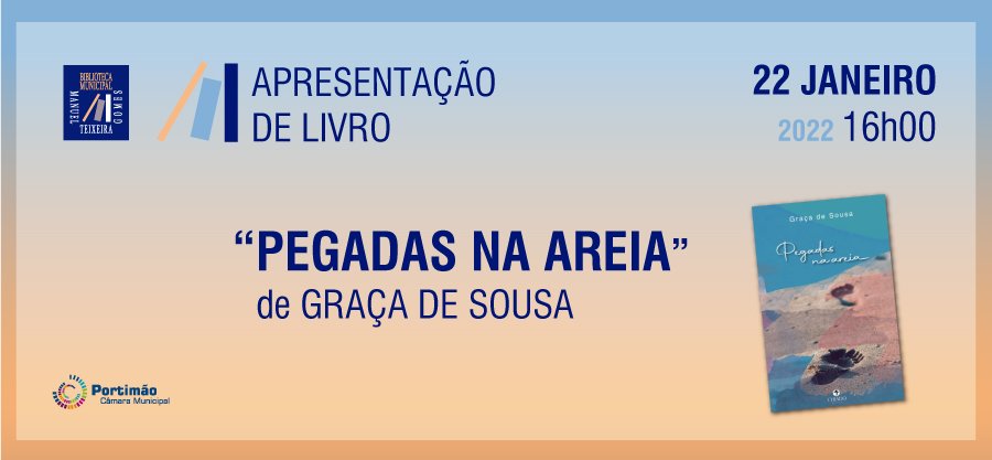 Graça de Sousa apresenta novo livro “Pegadas na areia” na Biblioteca Municipal de Portimão